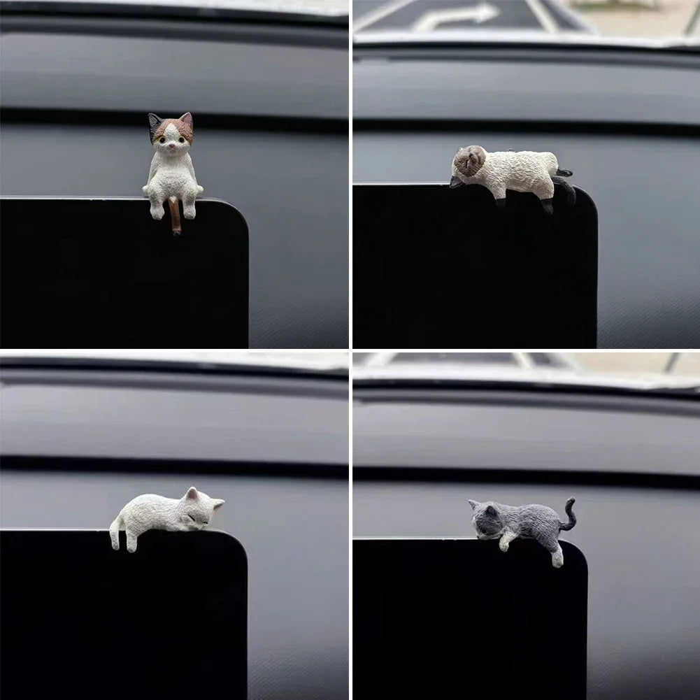 Sleeping cat car console ornament