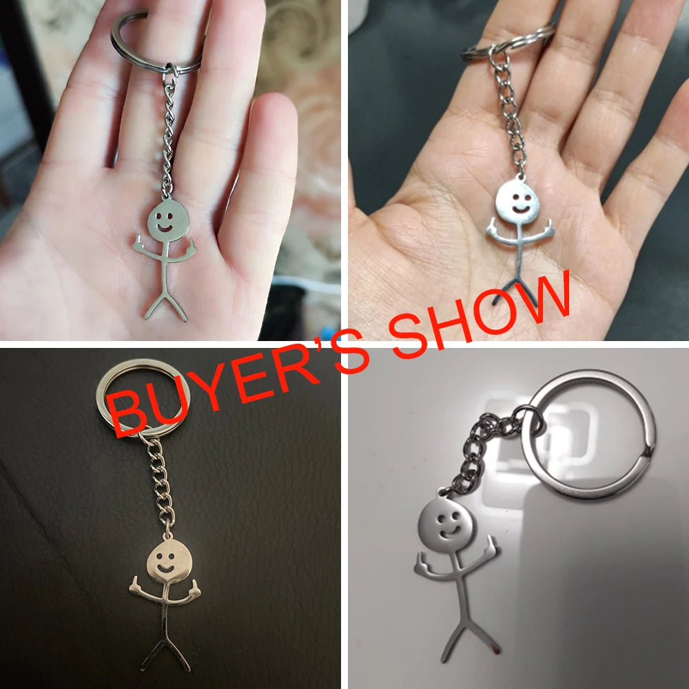 Middle Finger Stickman Keychain