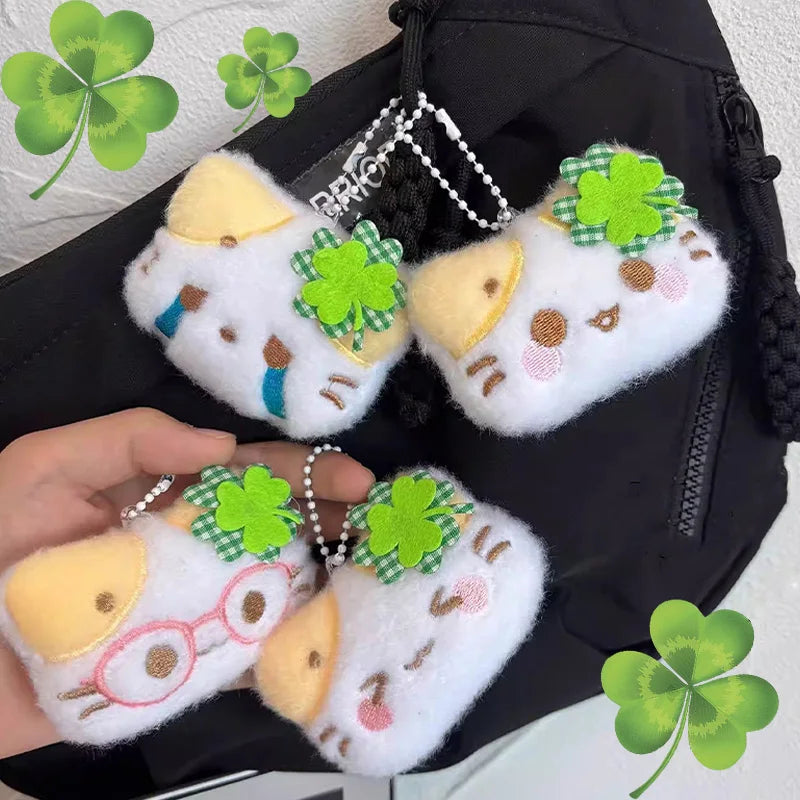Clover Cat Plush Keychain