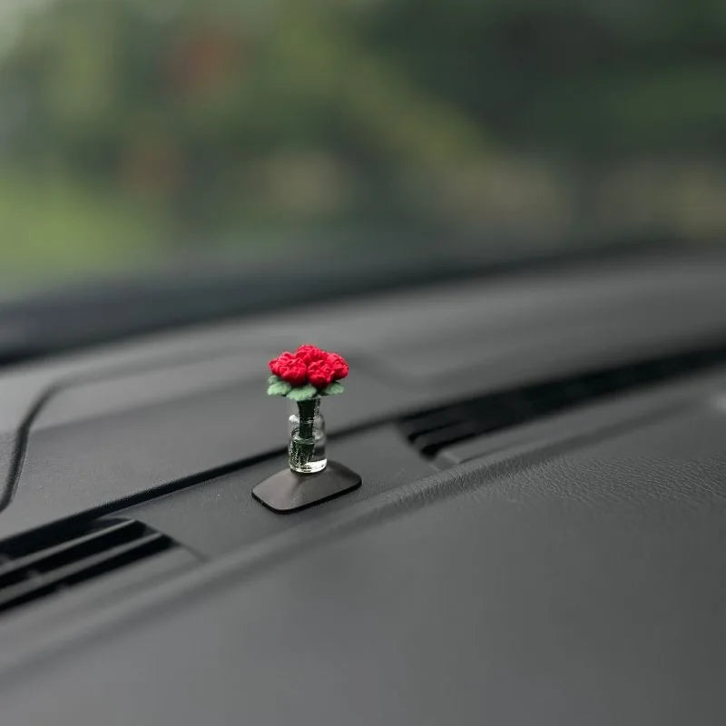 Mini Flower Vase Dashboard Ornament