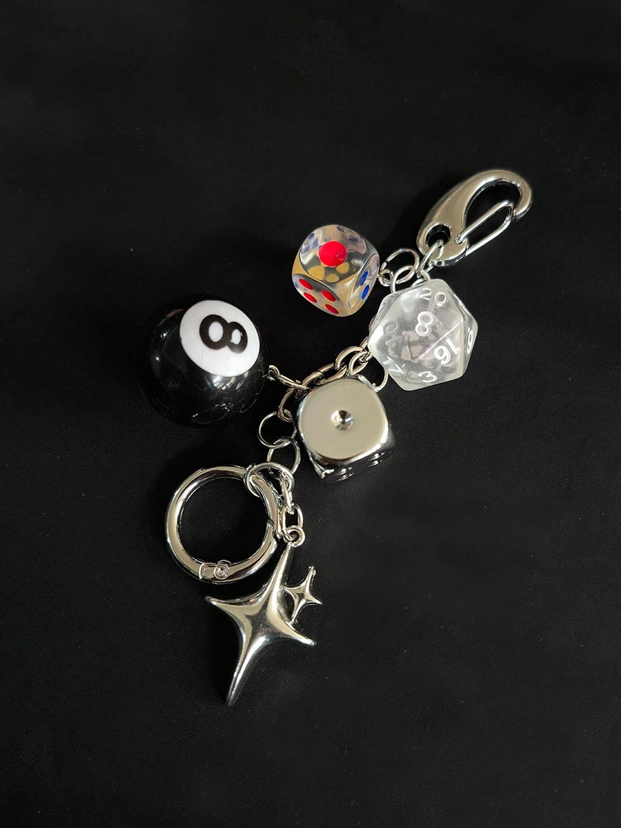 8-Ball & Dice Car Keychain