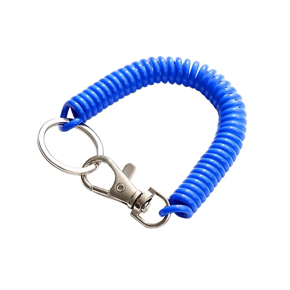 Spiral Stretch Cord Keychain with Carabiner