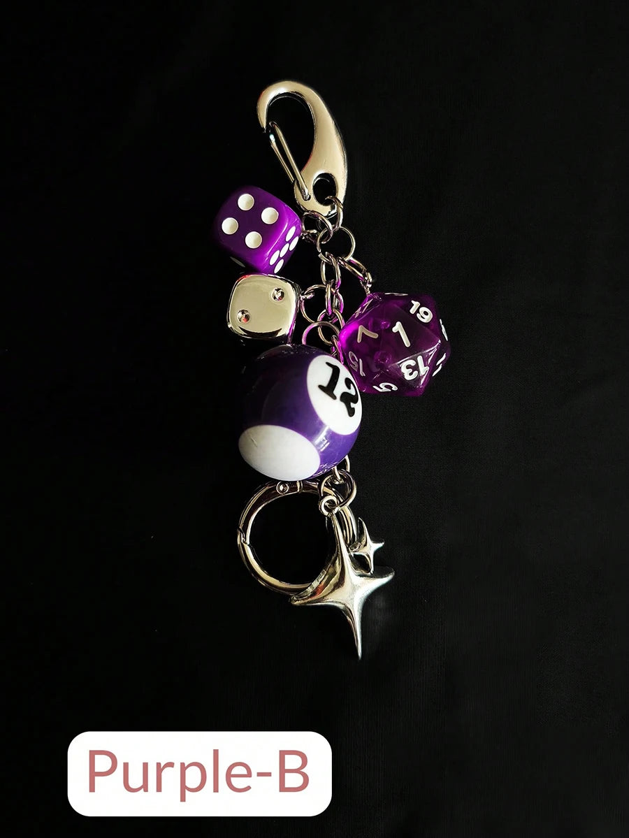 8-Ball & Dice Car Keychain