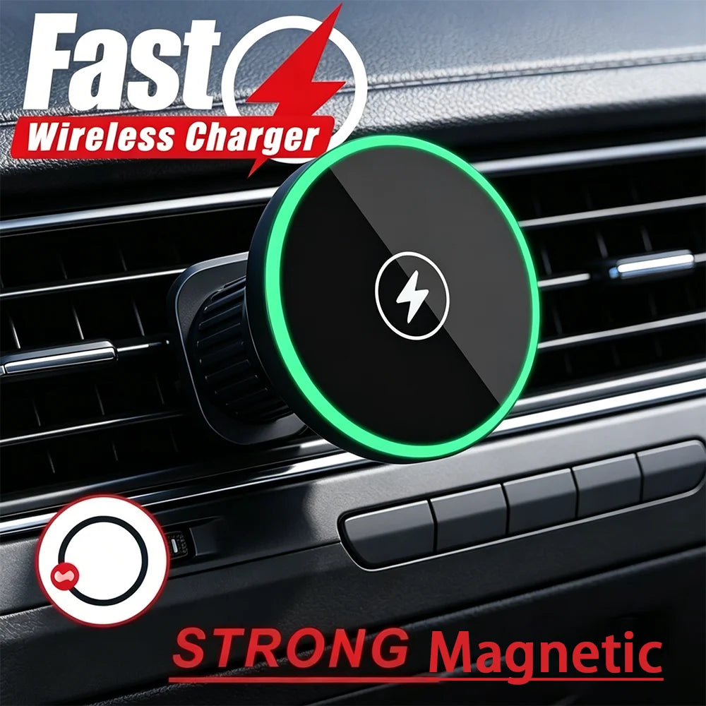 30W Magnetic Wireless Car Charger & Mount