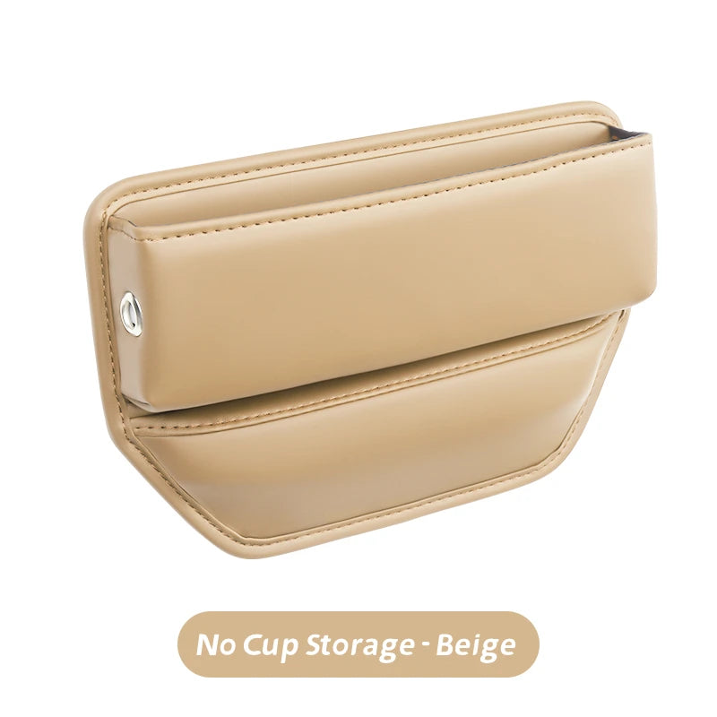 Leather Seat Gap Organizer with Cup Holder