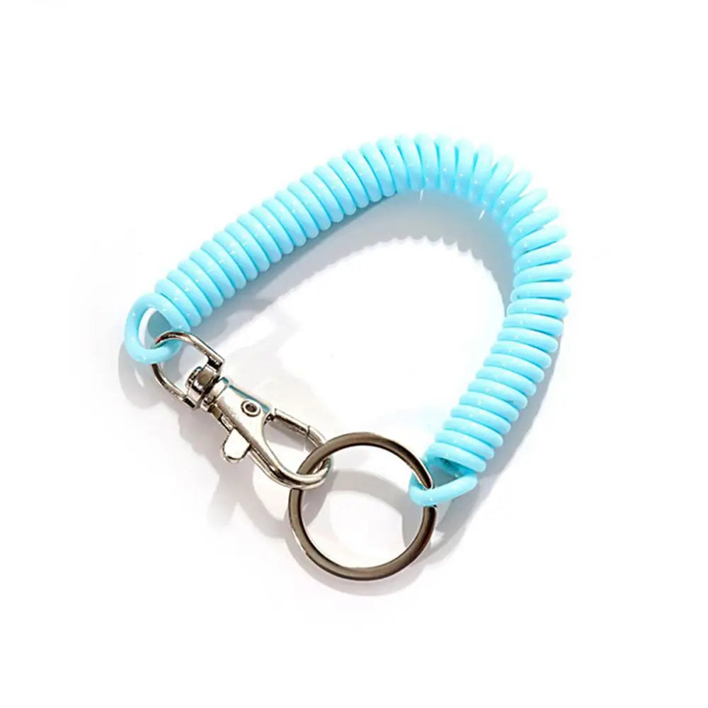 Spiral Stretch Cord Keychain with Carabiner