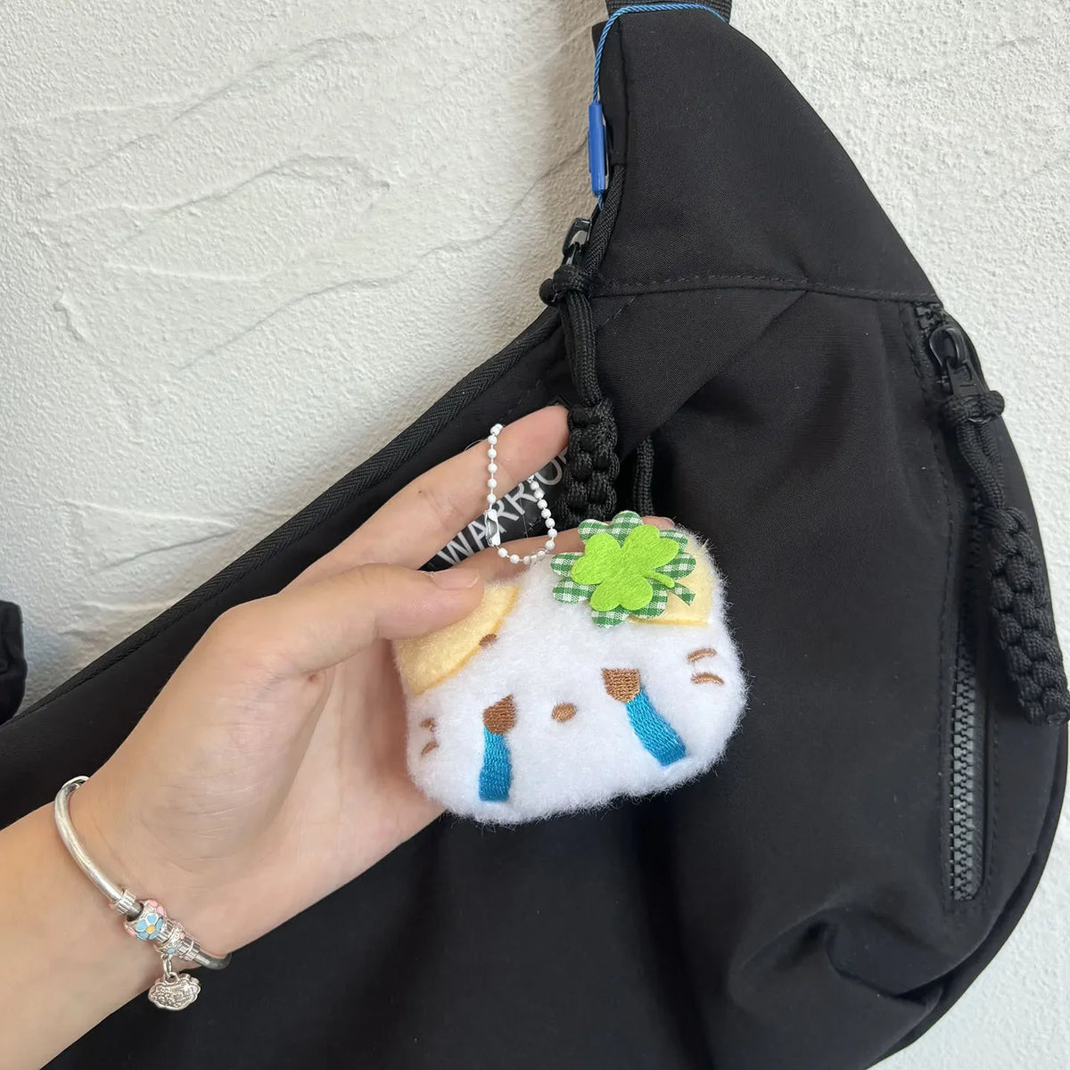 Clover Cat Plush Keychain