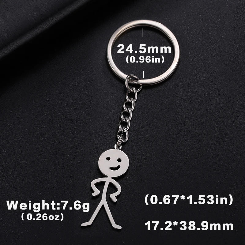 Middle Finger Stickman Keychain