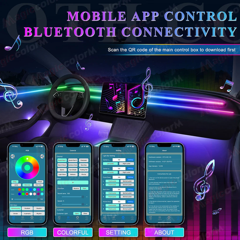 18-in-1 RGB Ambient Light Kit (App + Bluetooth)
