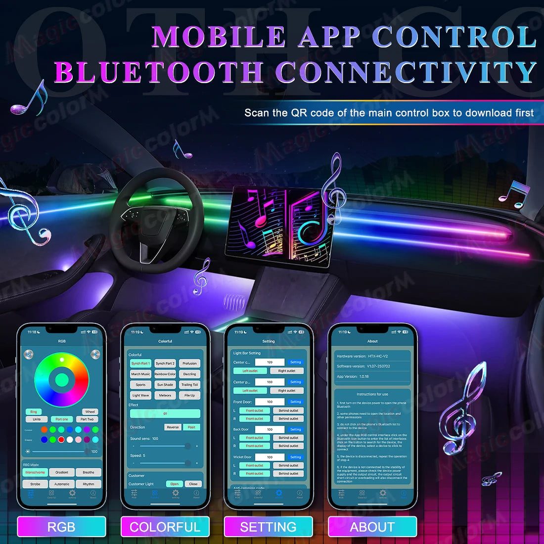 18-in-1 RGB Ambient Light Kit (App + Bluetooth)