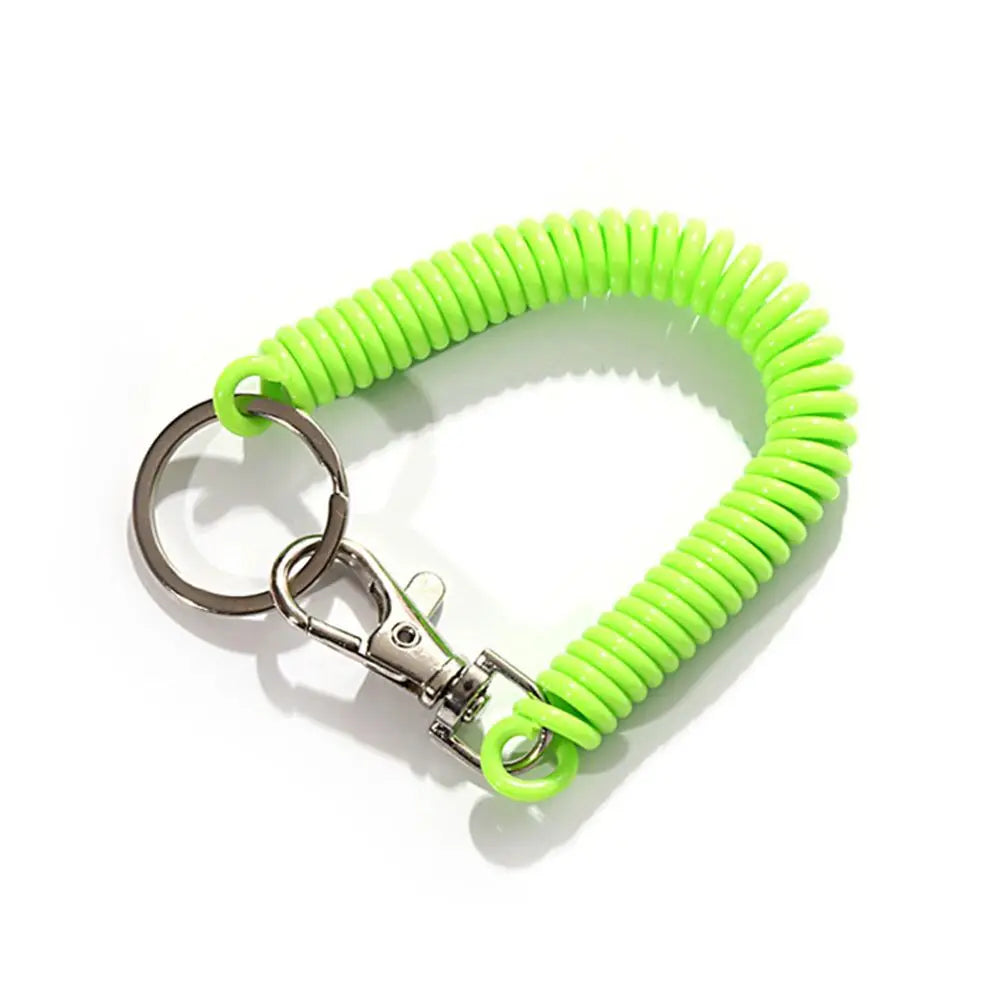 Spiral Stretch Cord Keychain with Carabiner