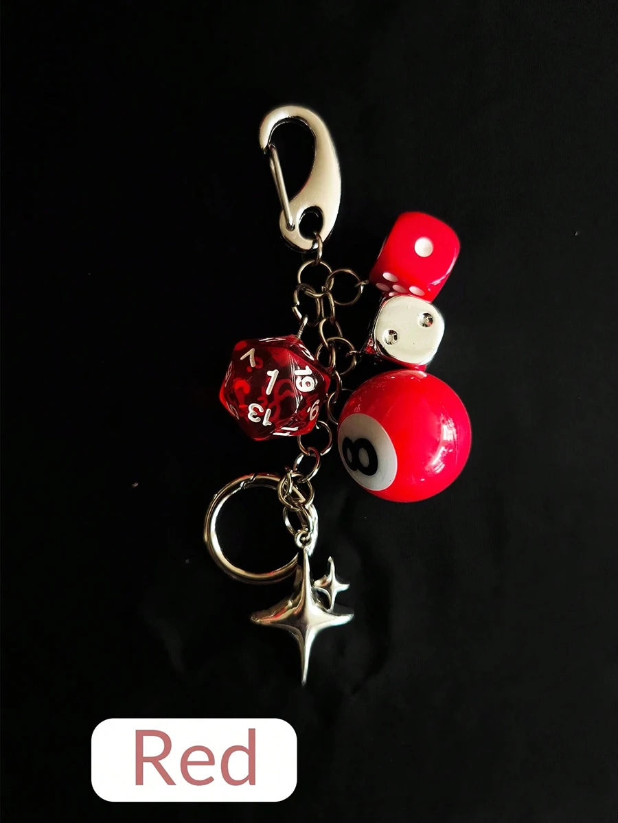8-Ball & Dice Car Keychain