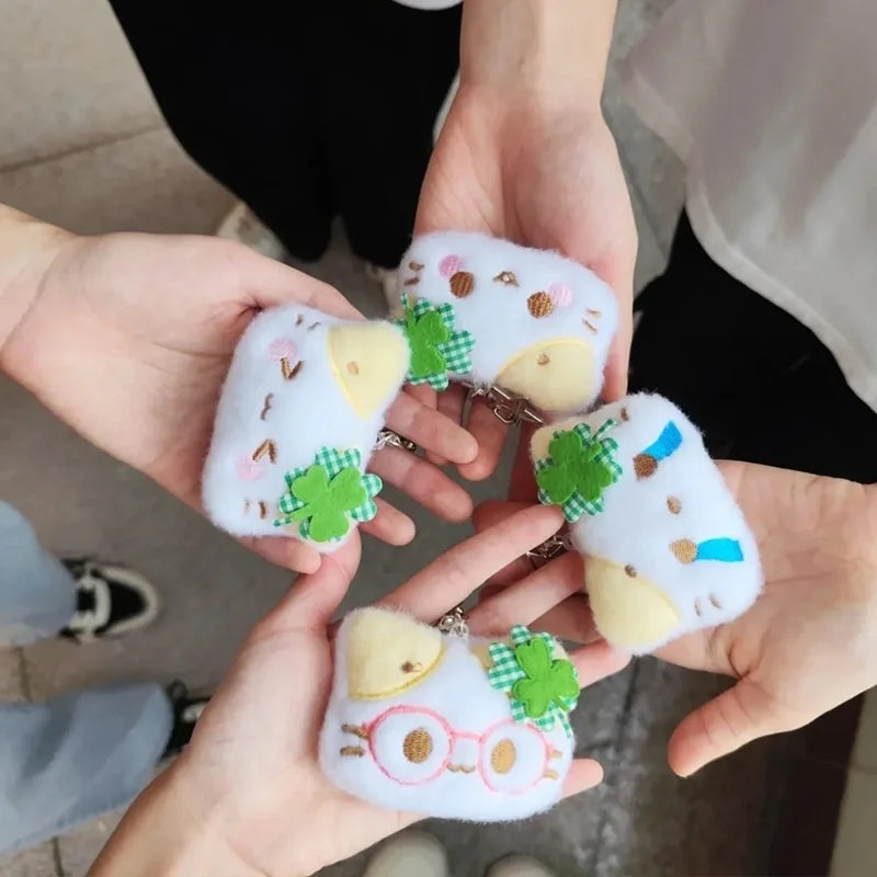 Clover Cat Plush Keychain