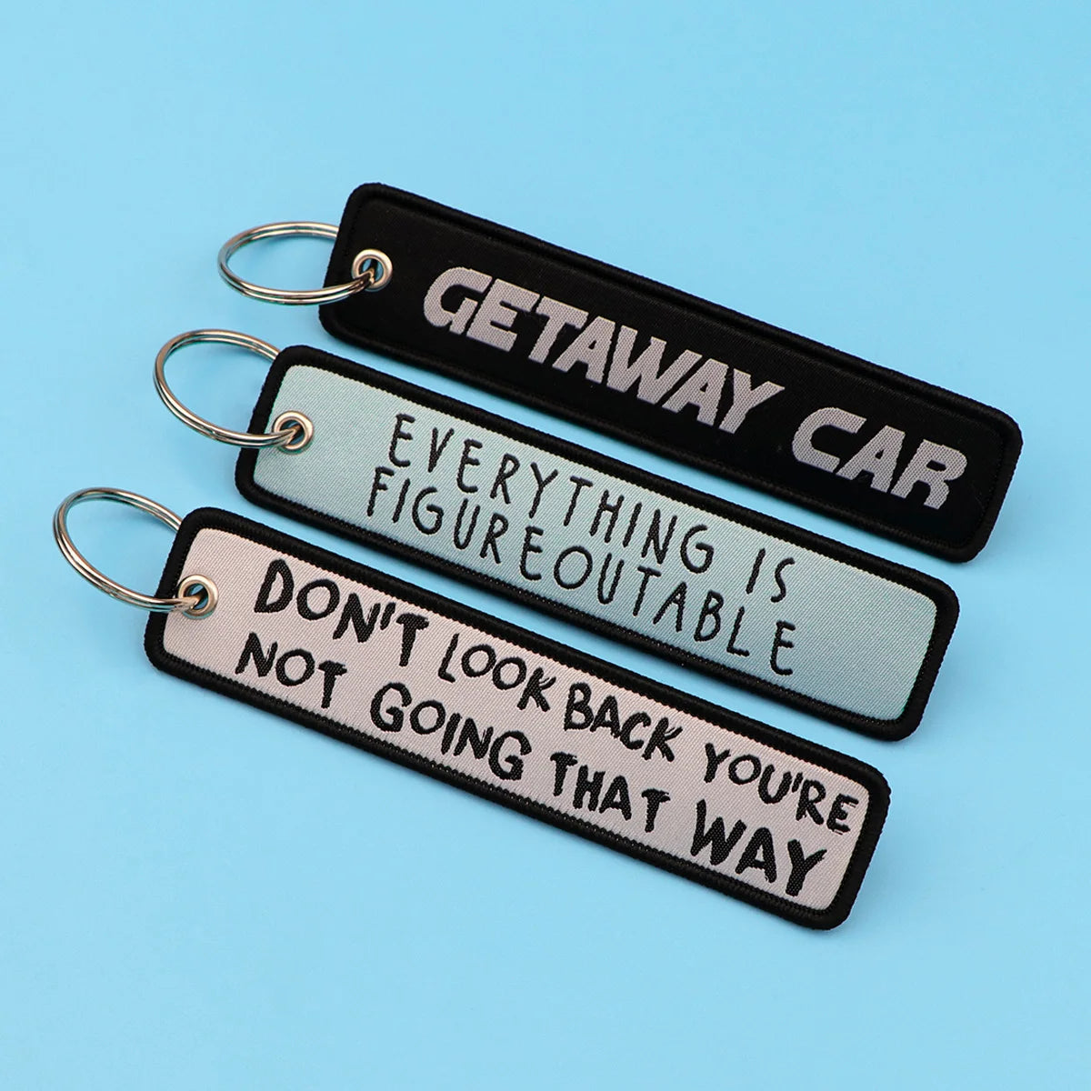 "No Risk No Fun" Embroidered Keychain
