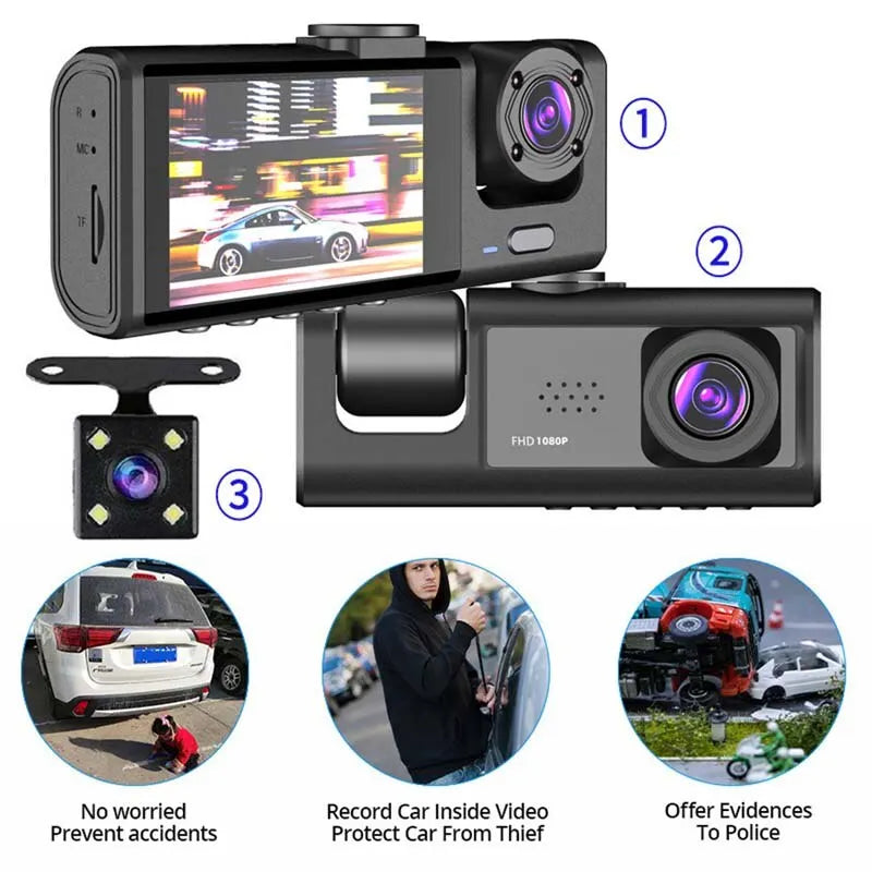 1080P Dual Dash Cam (Front + Cabin)