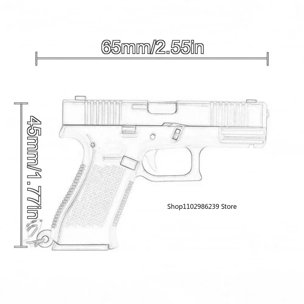 Tactical Pistol Model Keychain