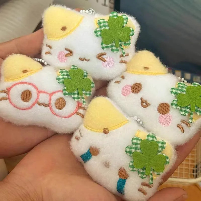 Clover Cat Plush Keychain