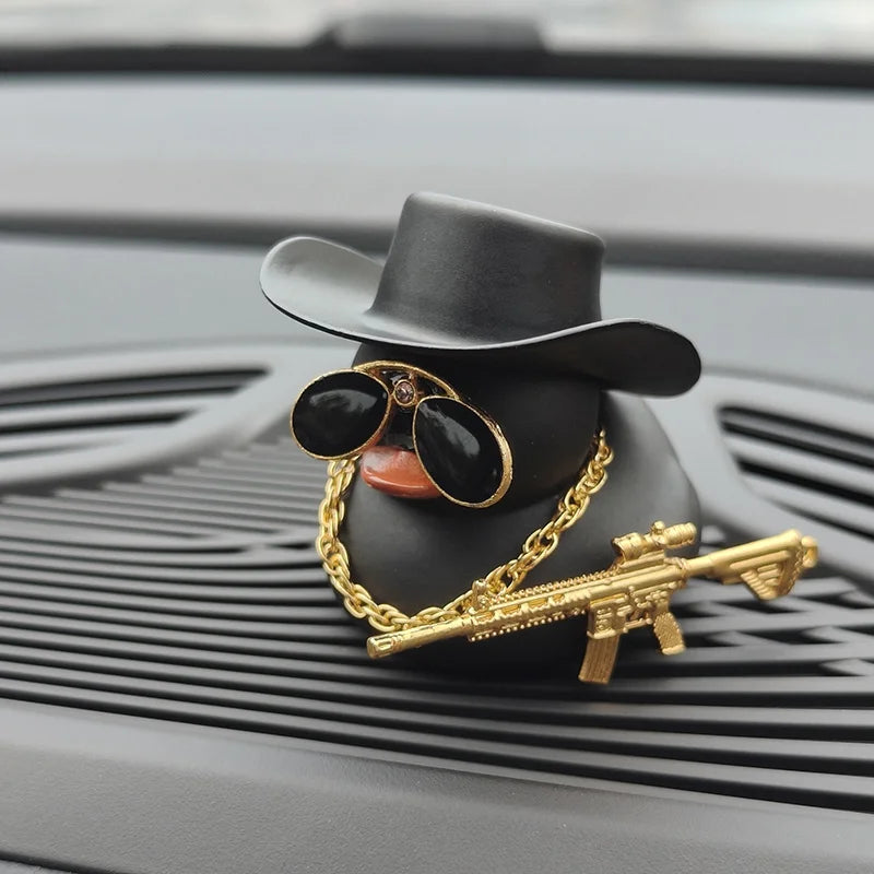 Cowboy rubber duck car dashboard decoration