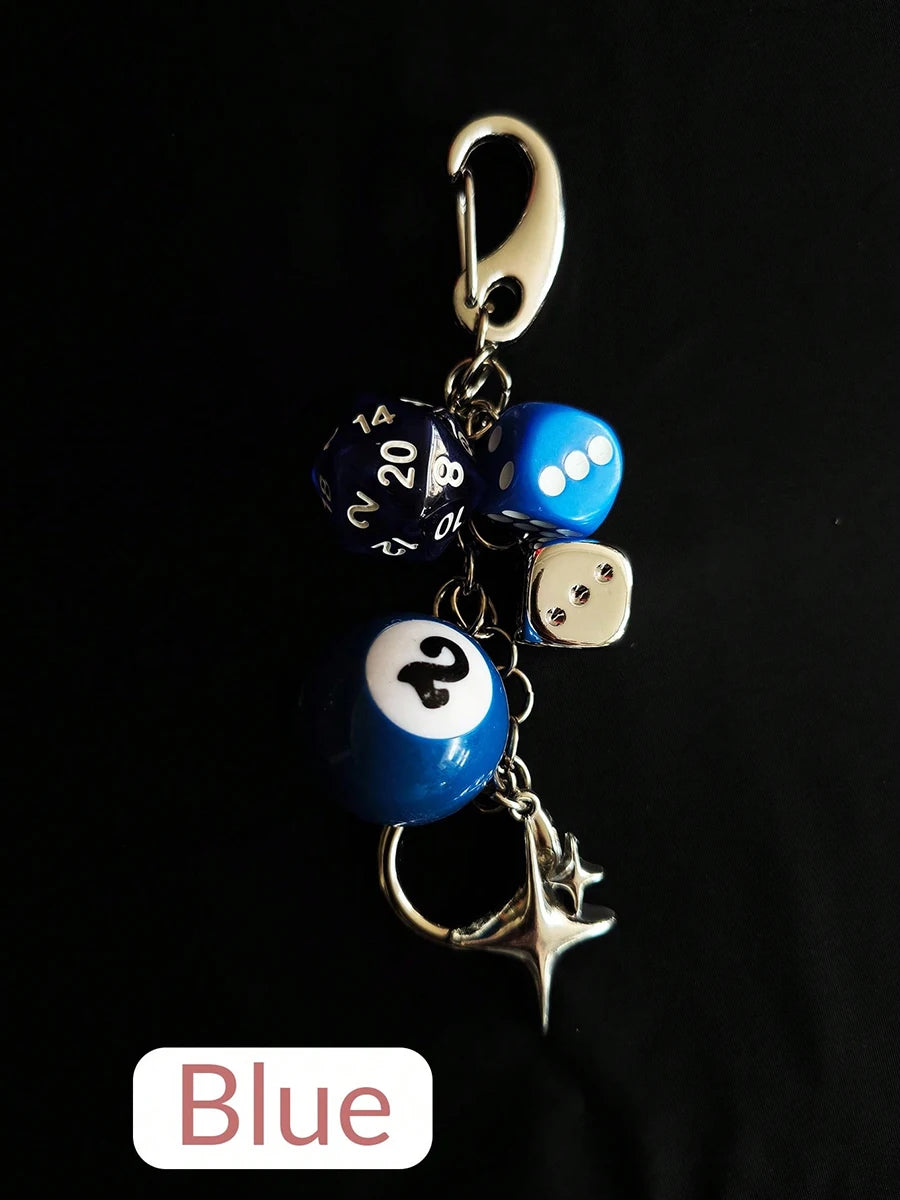 8-Ball & Dice Car Keychain