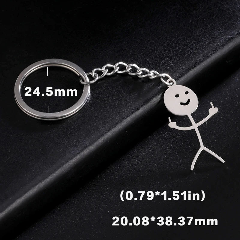 Middle Finger Stickman Keychain