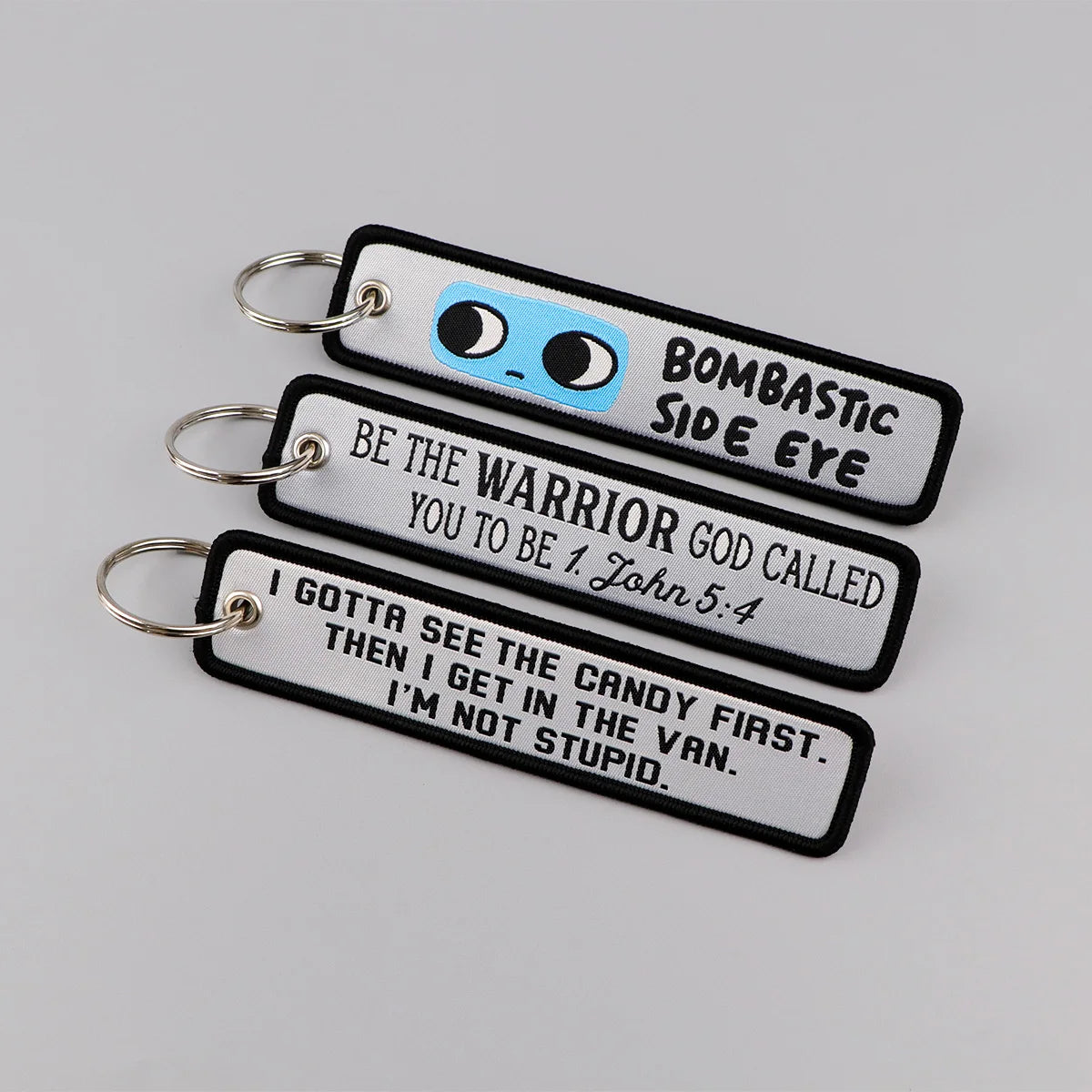 "No Risk No Fun" Embroidered Keychain