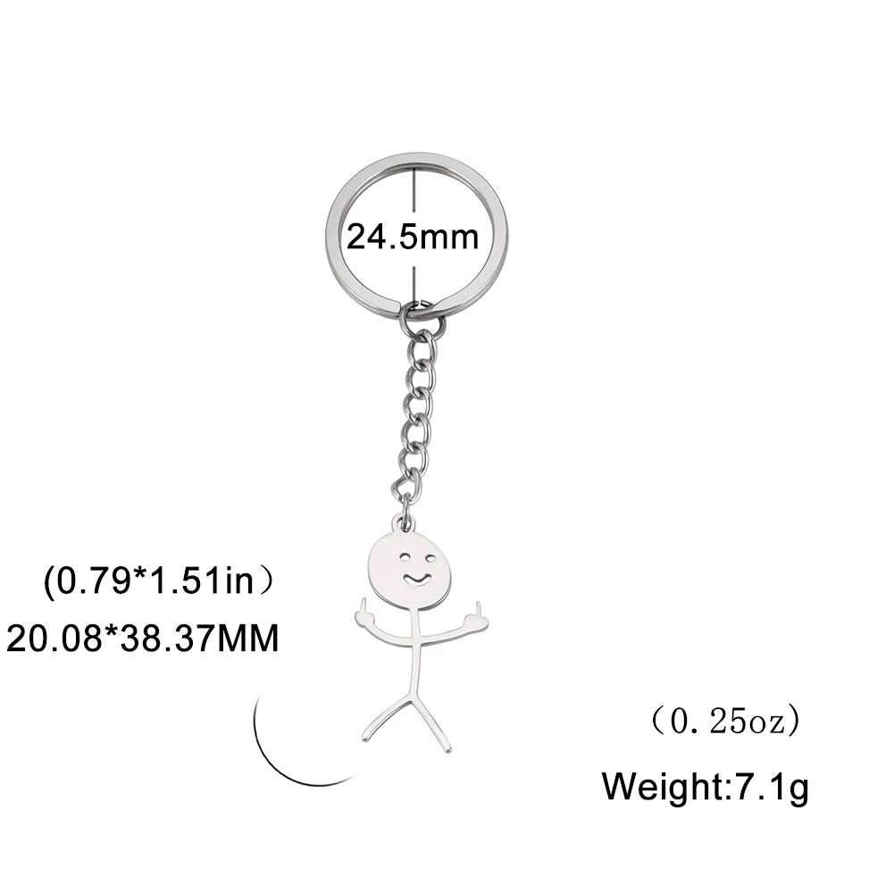 Middle Finger Stickman Keychain