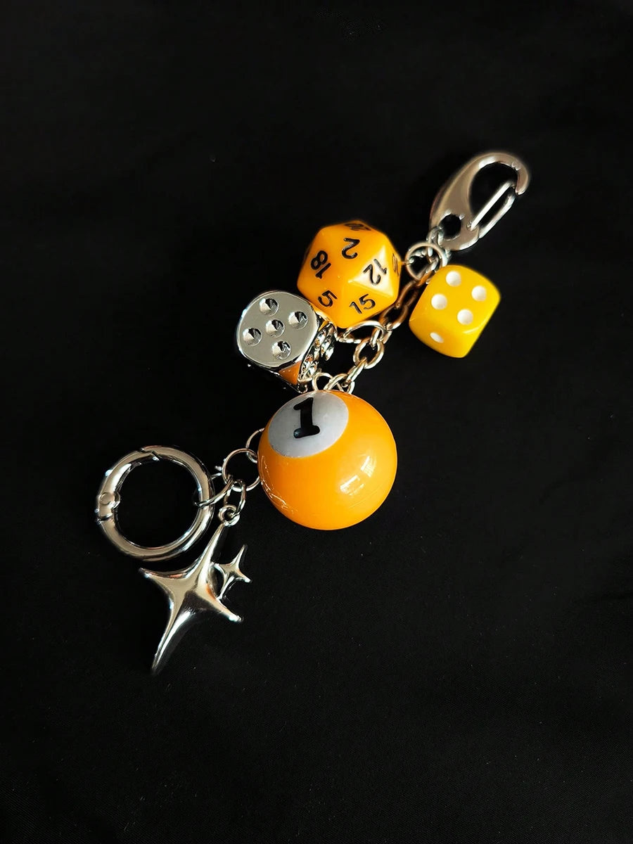 8-Ball & Dice Car Keychain