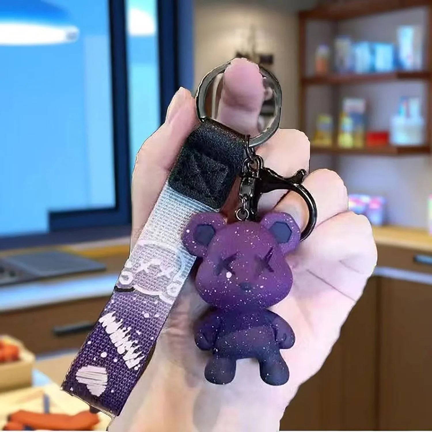 Gradient Bear PVC Keychain