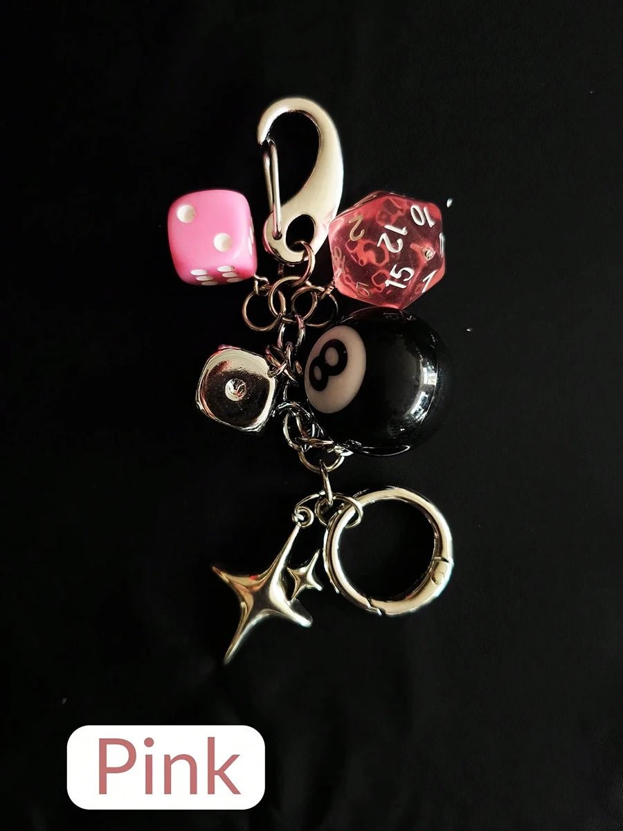8-Ball & Dice Car Keychain