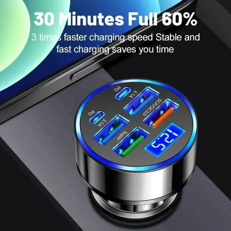 Fast USB-C + USB-A Car Charger (PD / QC3.0)