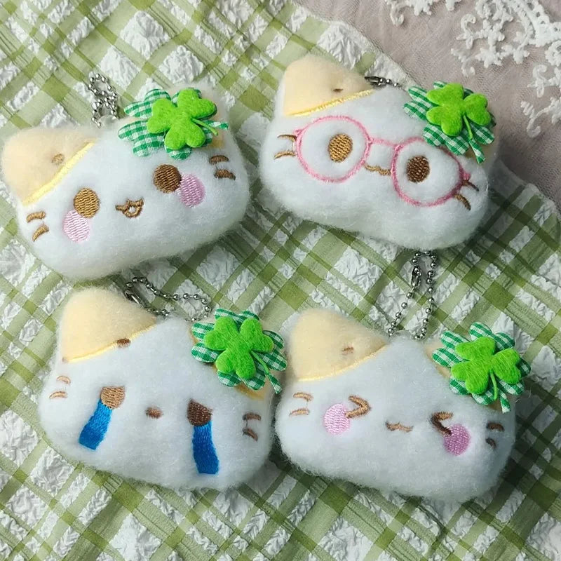 Clover Cat Plush Keychain