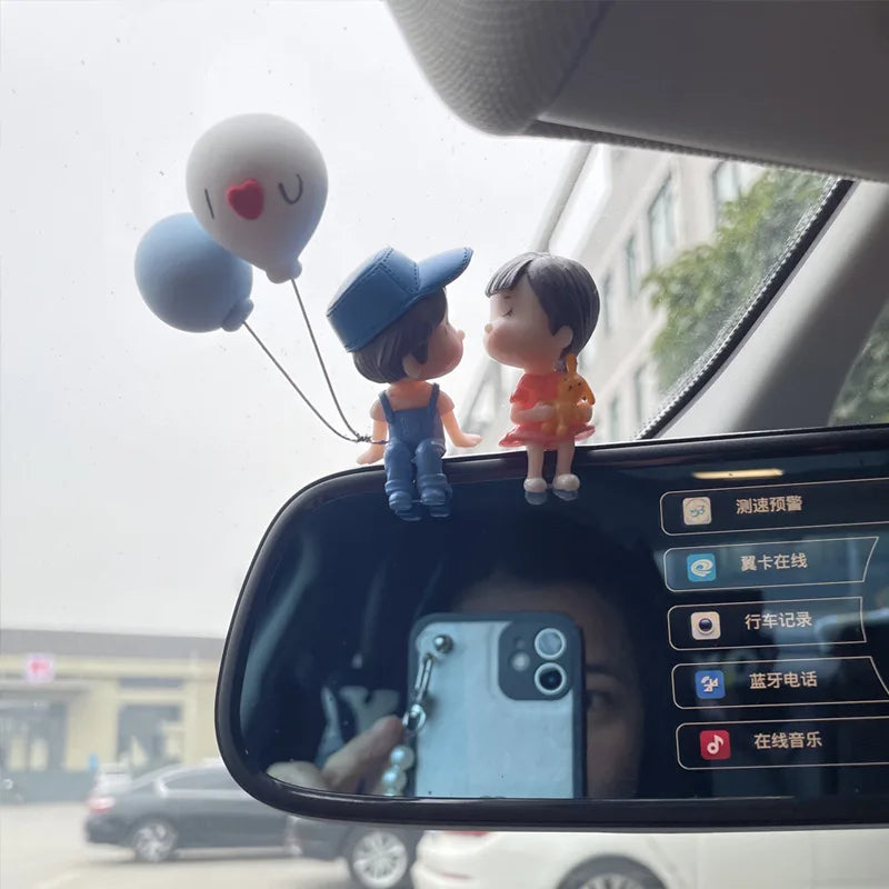Cartoon Couple Dashboard Figurines
