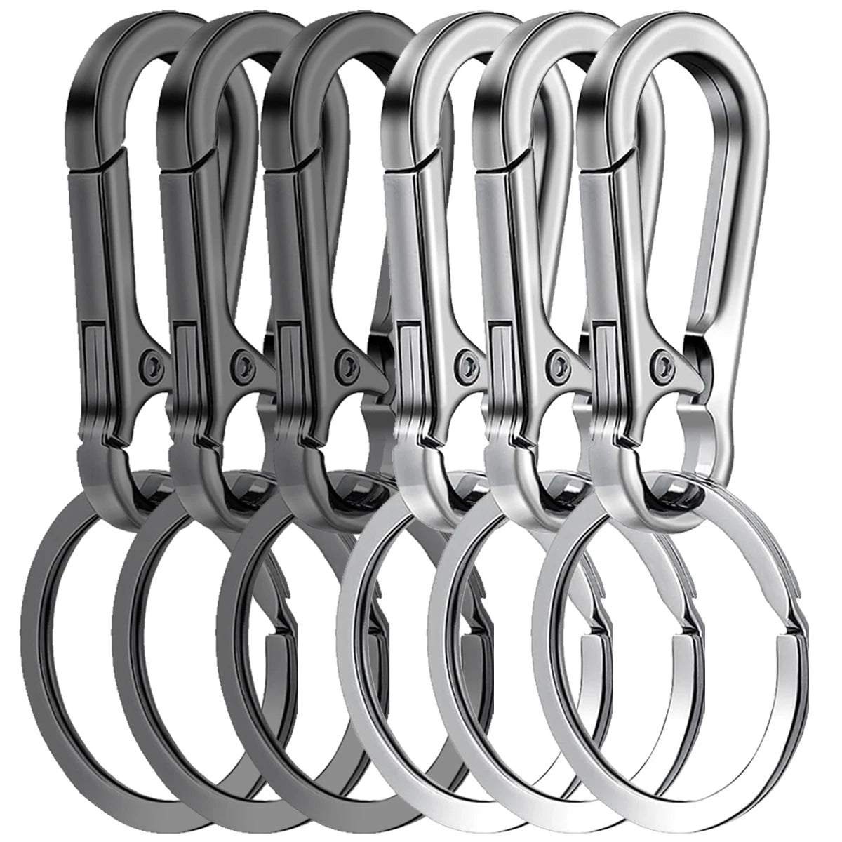 Carabiner Clip Keychain Set (6-Pack)