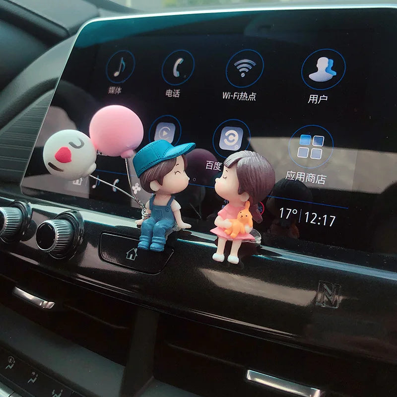 Cartoon Couple Dashboard Figurines