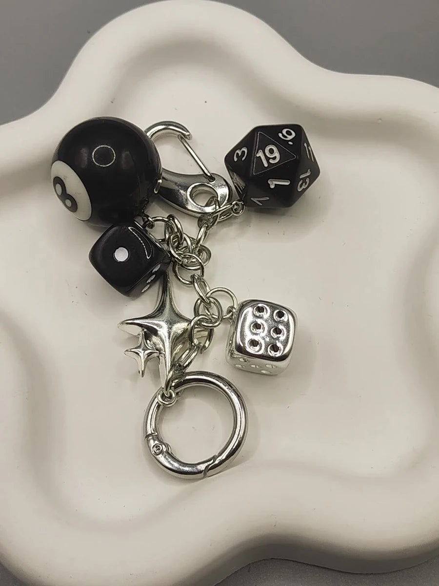 8-Ball & Dice Car Keychain