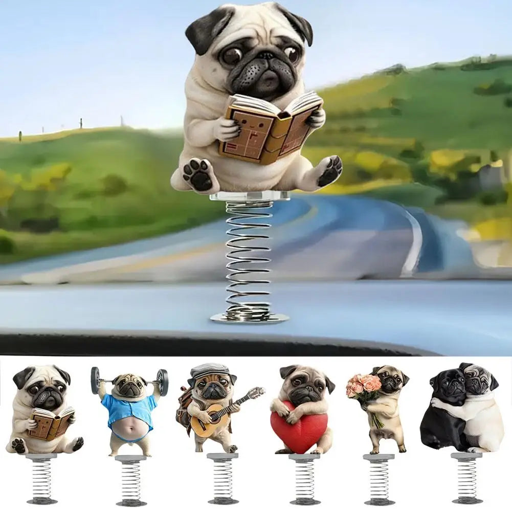 Dog ornament on dashboard