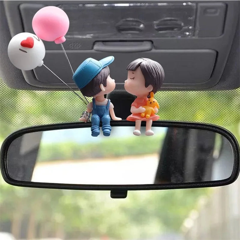 Cartoon Couple Dashboard Figurines