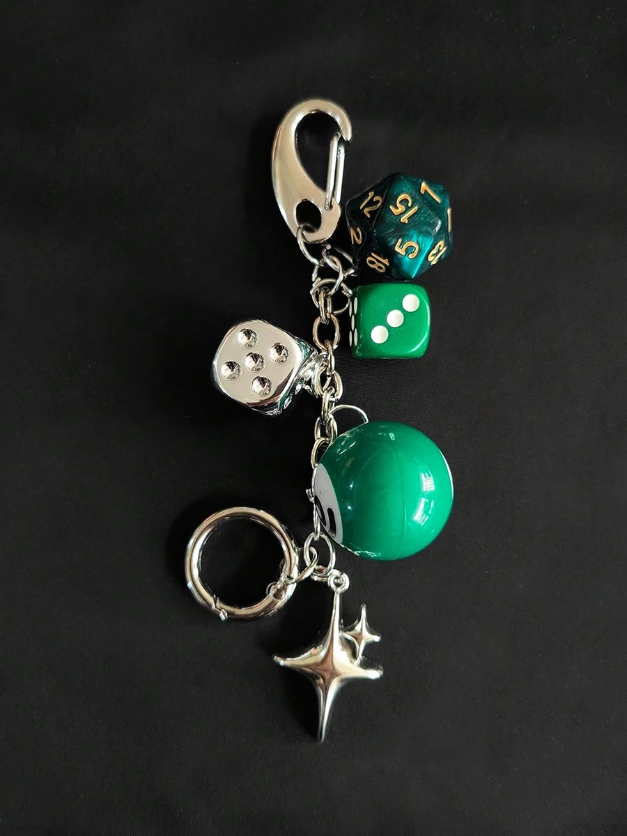 8-Ball & Dice Car Keychain