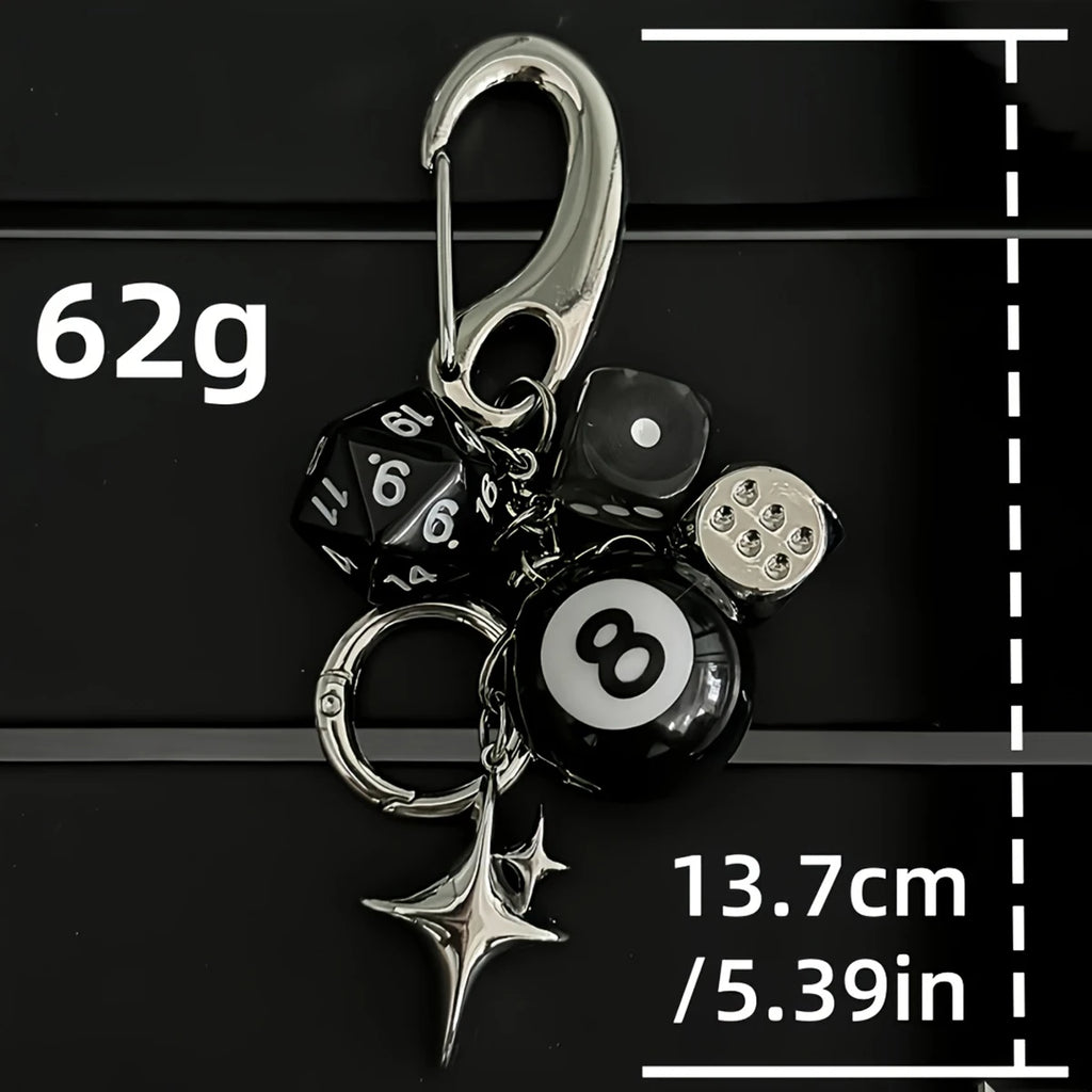 8-Ball & Dice Car Keychain