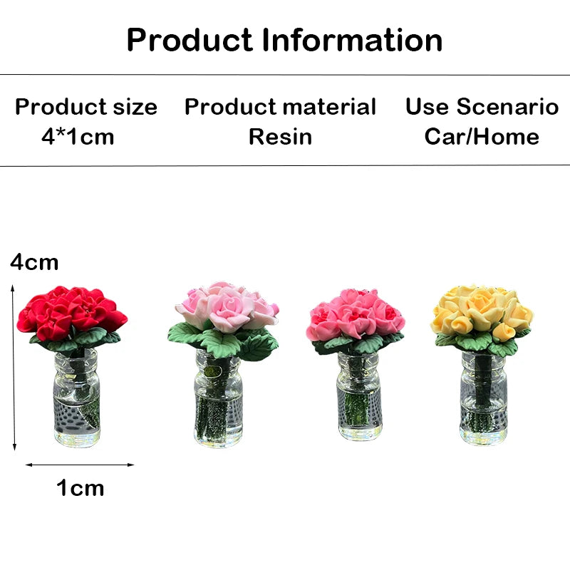 Mini Flower Vase Dashboard Ornament