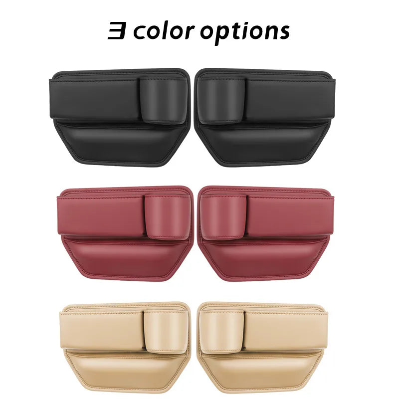 Leather Seat Gap Organizer with Cup Holder