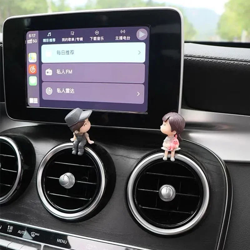 Cartoon Couple Dashboard Figurines