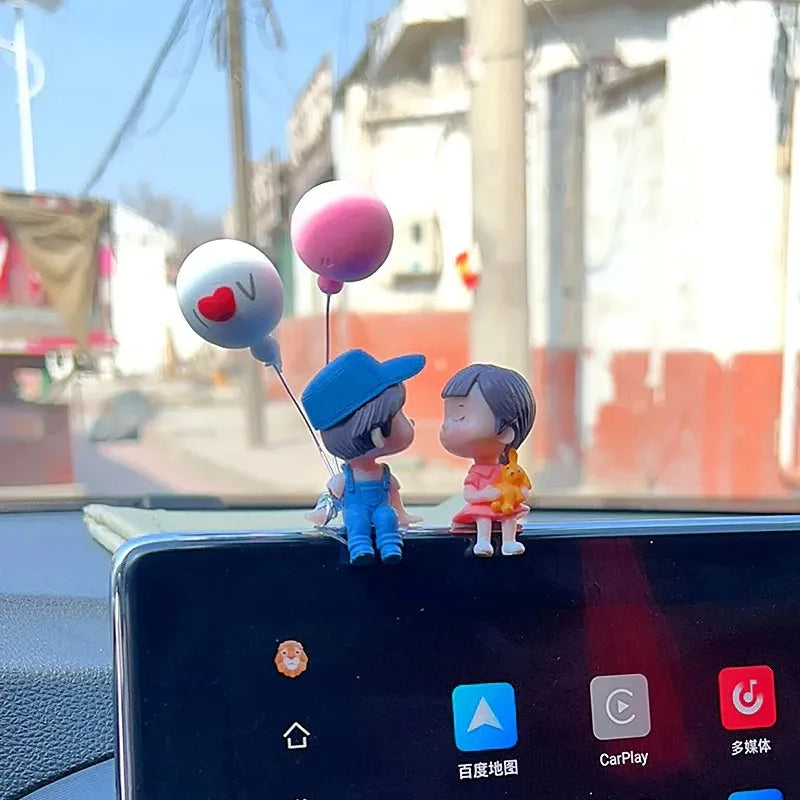 Cartoon Couple Dashboard Figurines