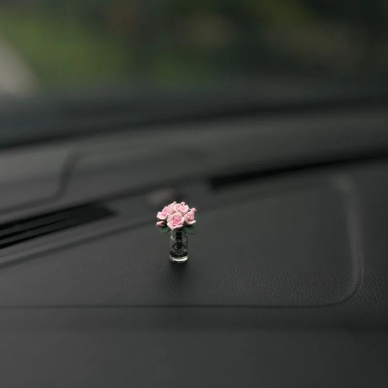 Mini Flower Vase Dashboard Ornament