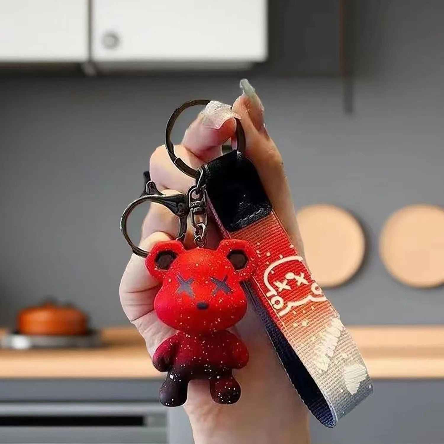 Gradient Bear PVC Keychain