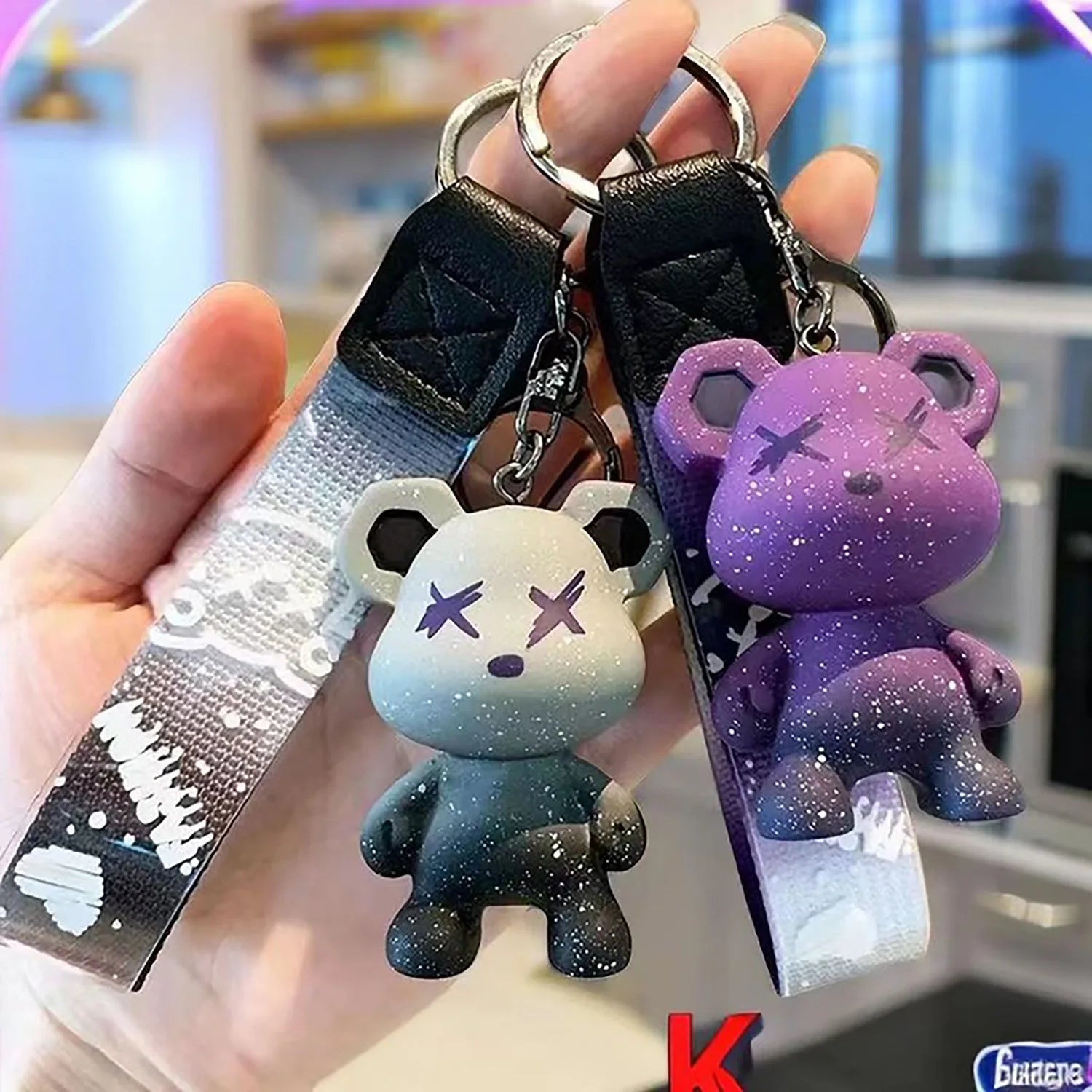 Gradient Bear PVC Keychain