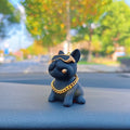 Resin bulldog car dashboard figurine