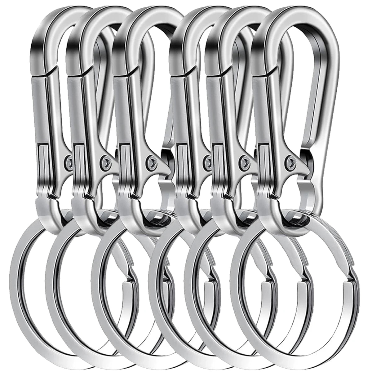 Carabiner Clip Keychain Set (6-Pack)