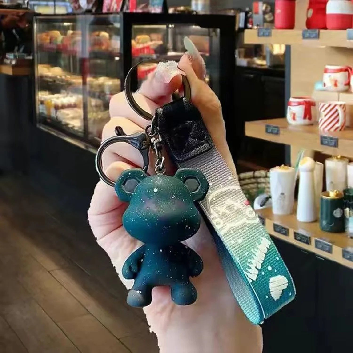 Gradient Bear PVC Keychain