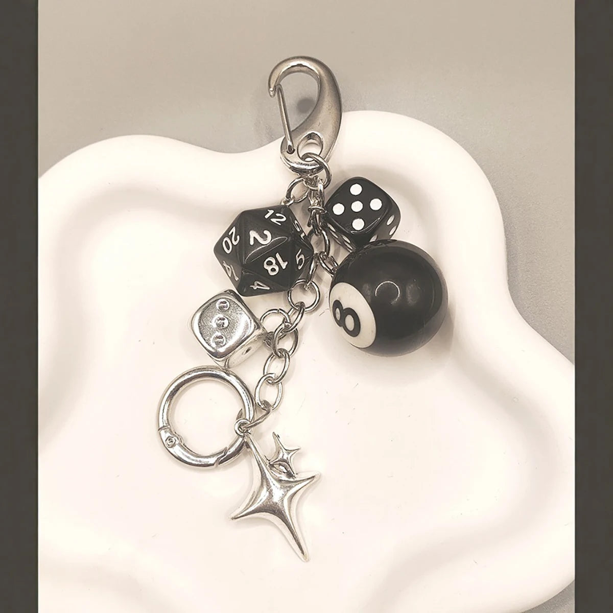 8-Ball & Dice Car Keychain